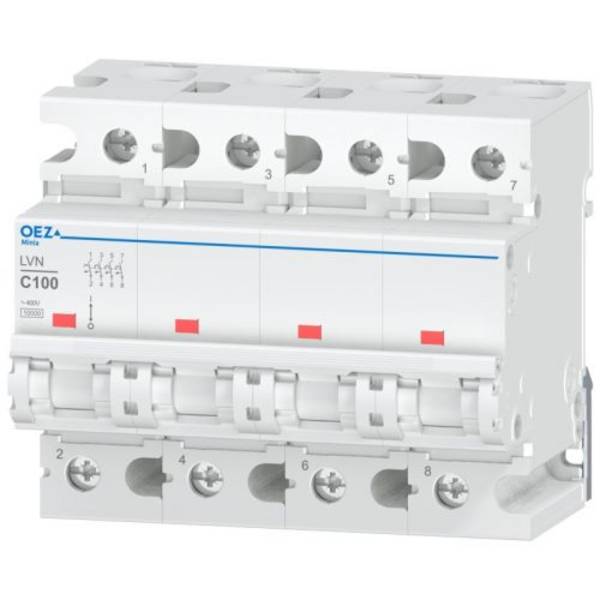100A 4pol. LS Schutzschalter C-Charakteristik 10kA, AC 400V / DC 72V