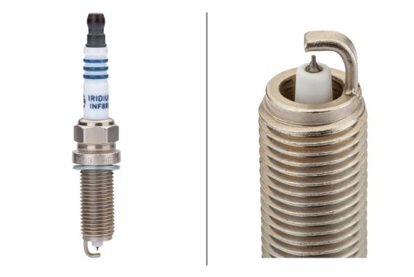 HELLA 8EH 188 706-391 Zündkerze - Iridium Pro INF8RC-11P - SW: 14 - Gewindelänge: 26.5mm - Außengewi-0