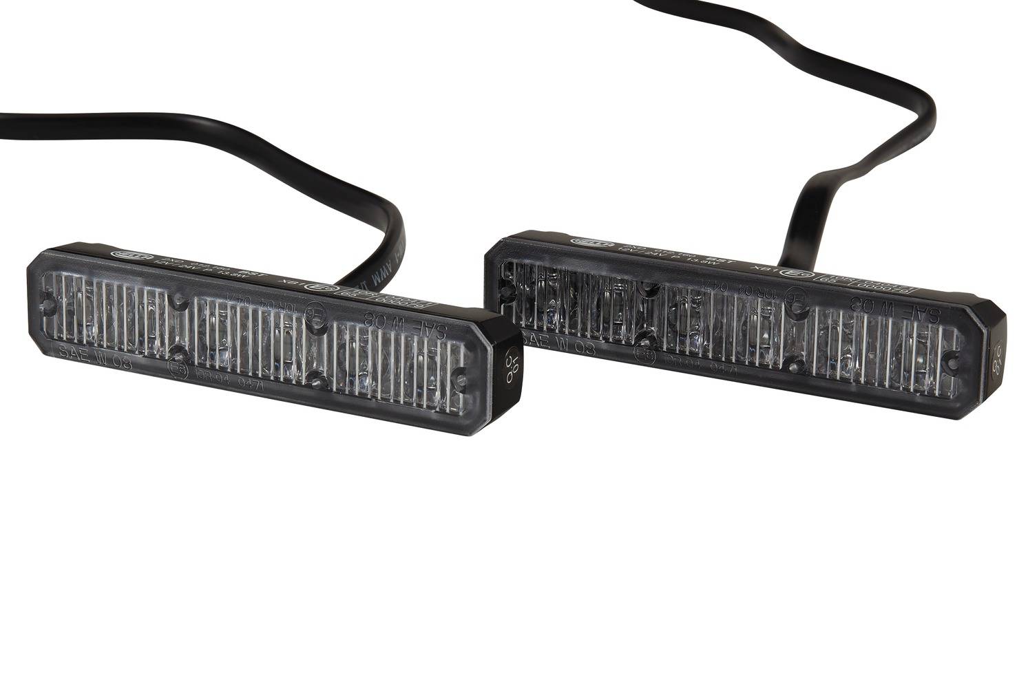 HELLA 2XD 012 160-811 LED-Blitz-Kennleuchte - BST - 12/24V - blau - Anbau/geschraubt - glasklar - bl-0