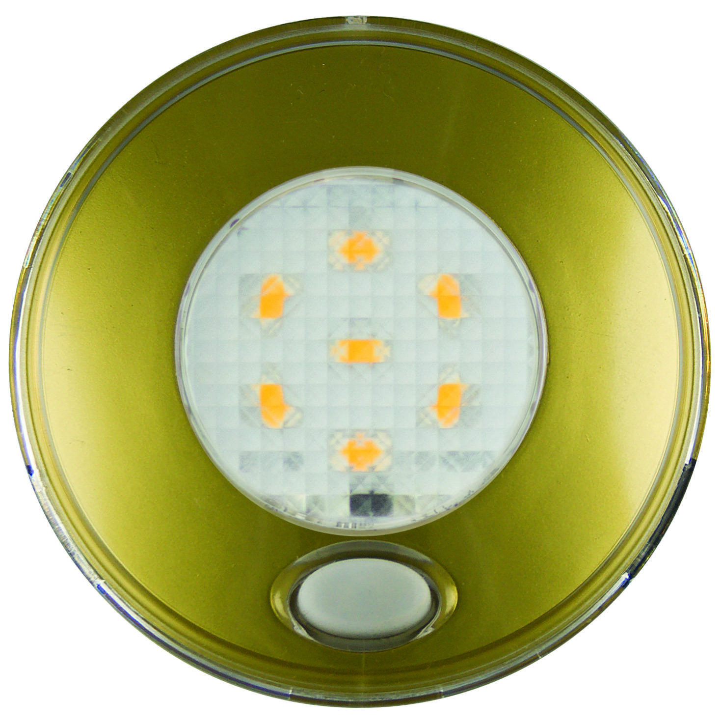 Runde goldene LED Innenraumleuchte, mit Schalter, rote Nachtlichtfunktion, 12 Volt-0