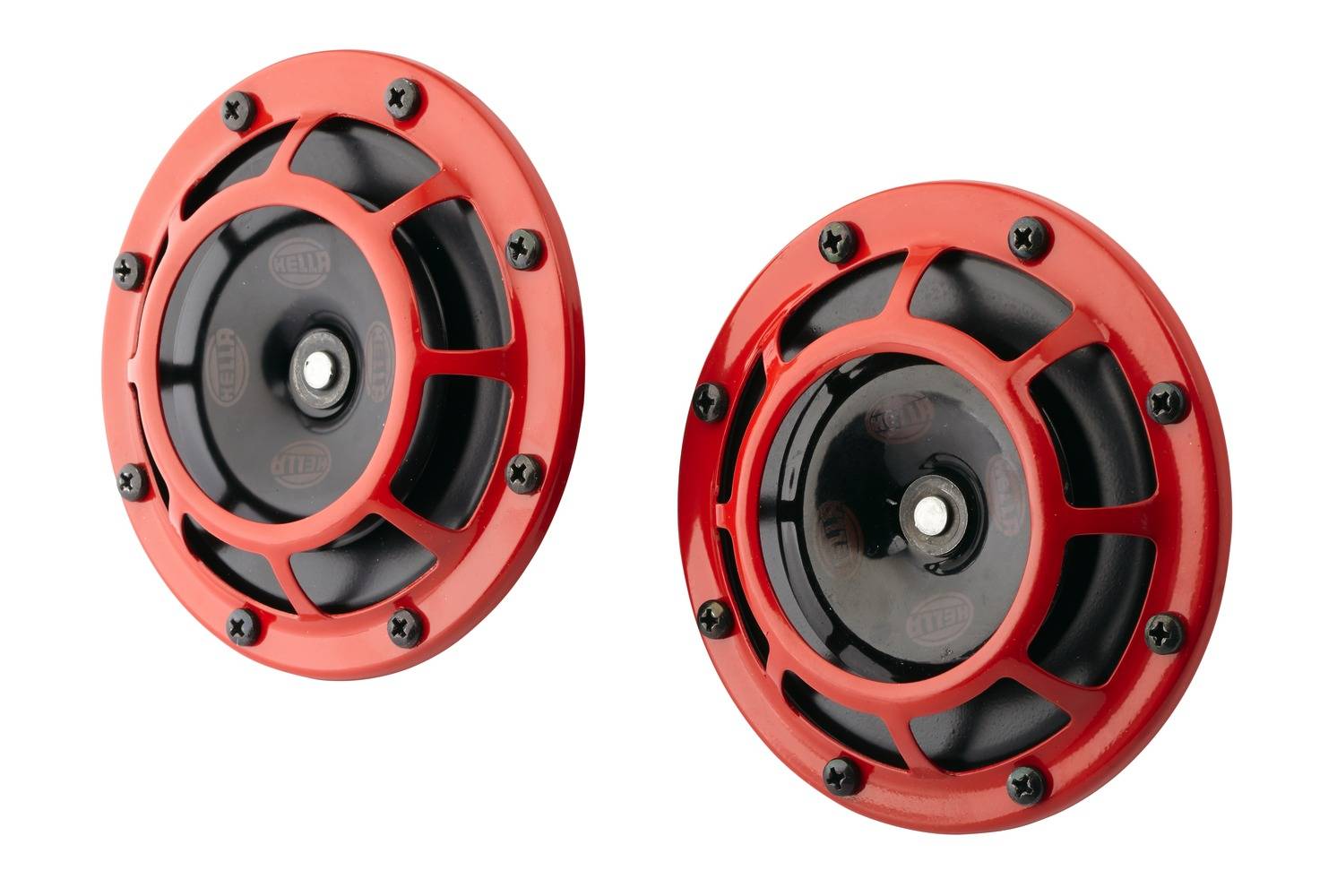 HELLA 3AG 003 399-801 Horn - B133 - 12V - Frequenzbereich: 300/500Hz - Starkton - Gehäusefarbe: rot/-1