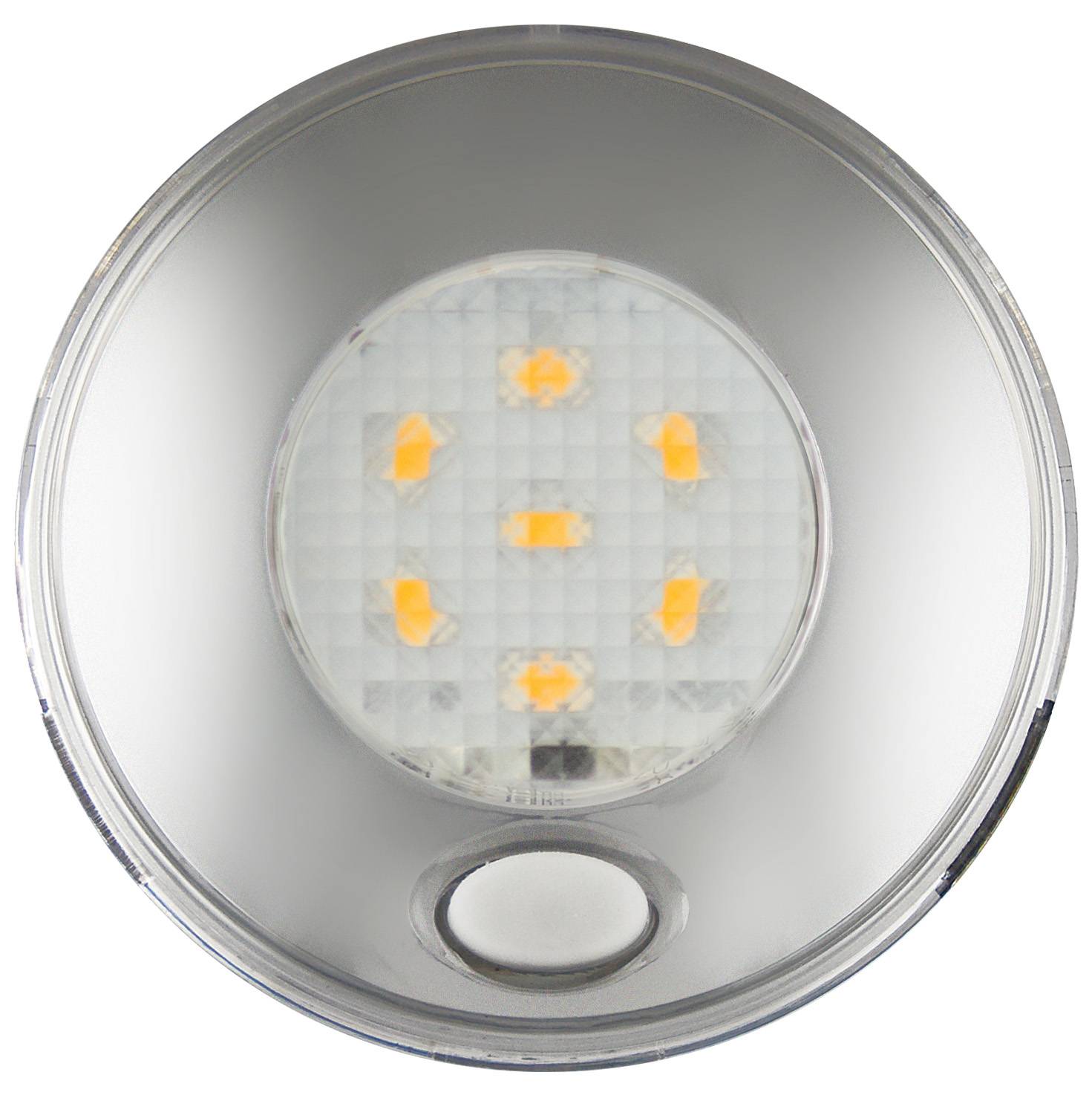 Runde chromfarbige LED Innenraumleuchte, mit Schalter, rote Nachtlichtfunktion, 12 Volt-1