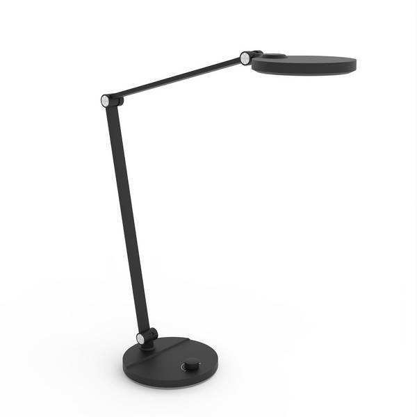 FeinTech LTL00121 LED Schreibtischlampe mit Drehknopf dimmbar schwarz