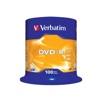 Verbatim 100 x DVD-R - 4.7 GB 16x - mattsilber - Spindel