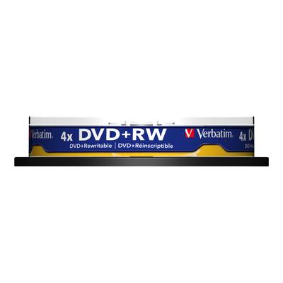 Verbatim 10 x DVD+RW - 4.7 GB (120 Min.) 4x - mattsilber - Spindel