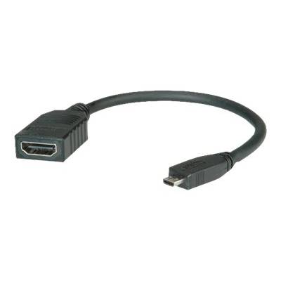 Value HDMI Anschlusskabel HDMI-A Buchse, HDMI-Micro-D Stecker 0.15 m Schwarz 11.99.5584 Geschirmt HDMI-Kabel