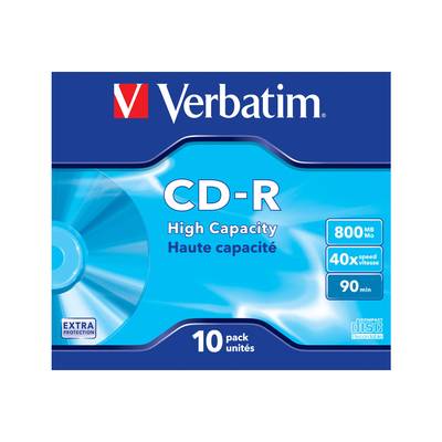 Verbatim DataLife - 10 x CD-R - 800 MB (90min) - Jewel Case (Schachtel) - Orange