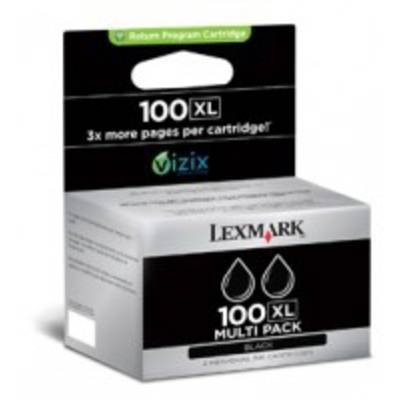 Lexmark Cartridge No. 100XL - 2er-Pack - Hohe Ergiebigkeit - Schwarz - Original