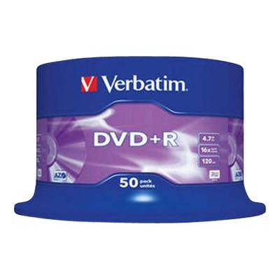 Verbatim 50 x DVD+R - 4.7 GB 16x - mattsilber - Spindel