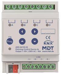 MDT Dimmaktor AKD-0410V.02 4fach 4TE REG 1-10V m. RGBW - IP20-3