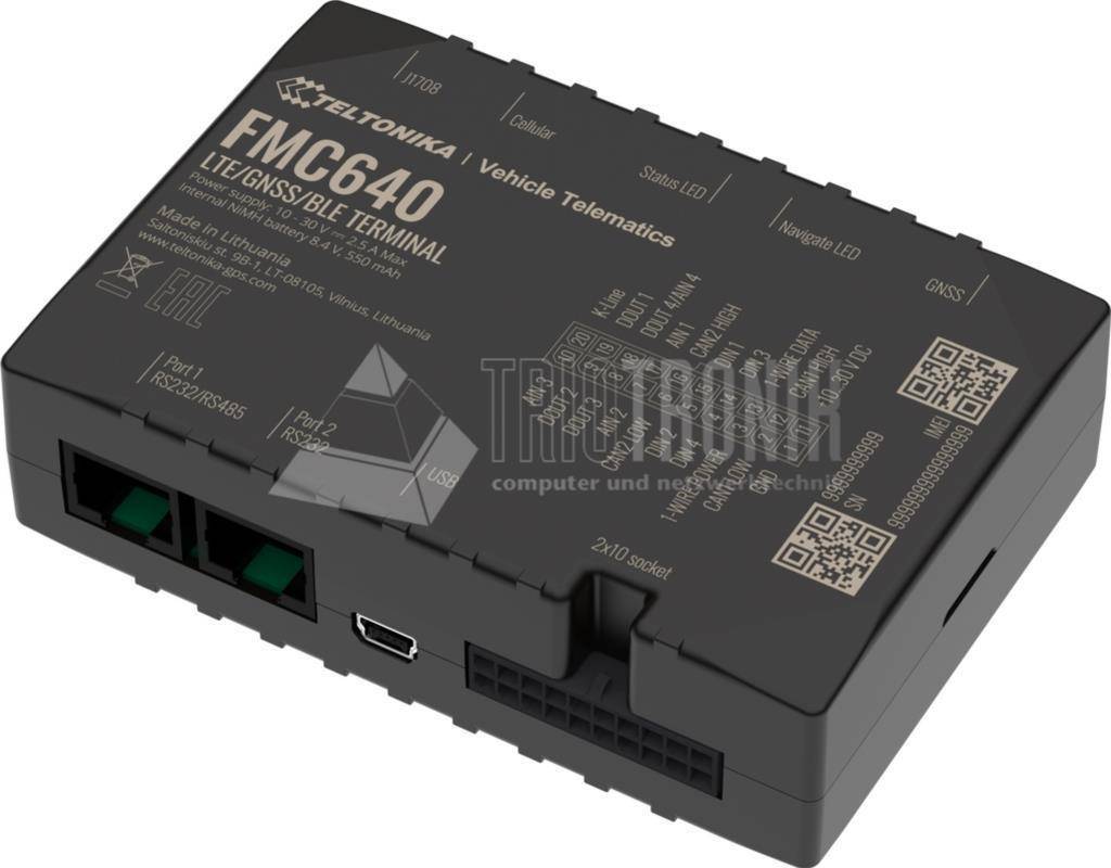 Teltonika · Tracker GPS· FMC640· Fahrzeug· LTE/3G/2G/GNSS/BLE 4.0 - Router - 0,0-0