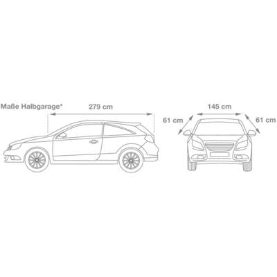 cartrend Halbgarage (L x B x H) 279 x 145 x 61 cm Passend für (Auto-Marke):  Audi, BMW, Opel, Volkswagen – Conrad Electronic Schweiz
