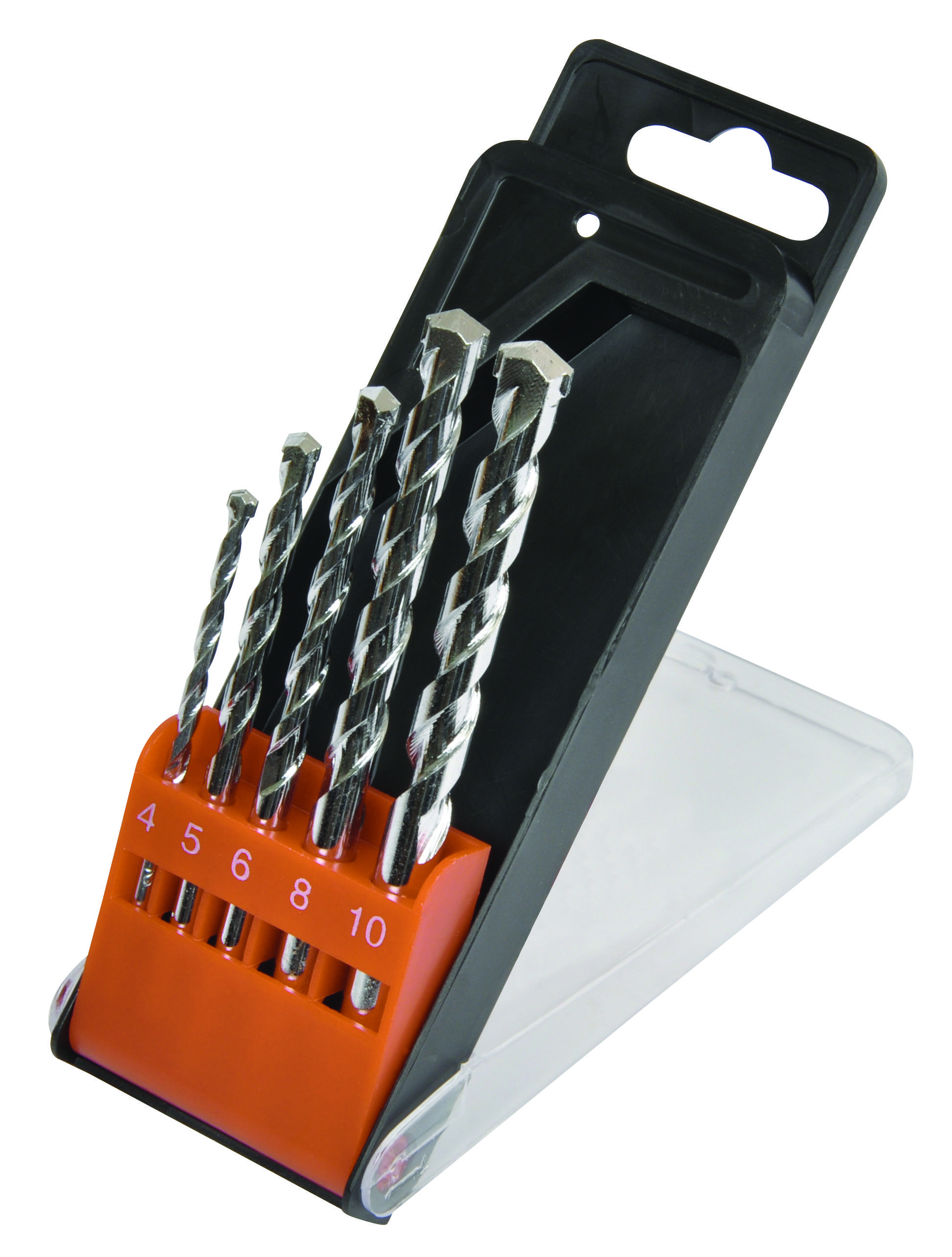 AVIT AV08010 Carbide Steen-spiraalboorset 5-delig 4 mm, 5 mm, 6 mm, 8 mm, 10 mm Cilinderschacht 1 set(s) afbeelding