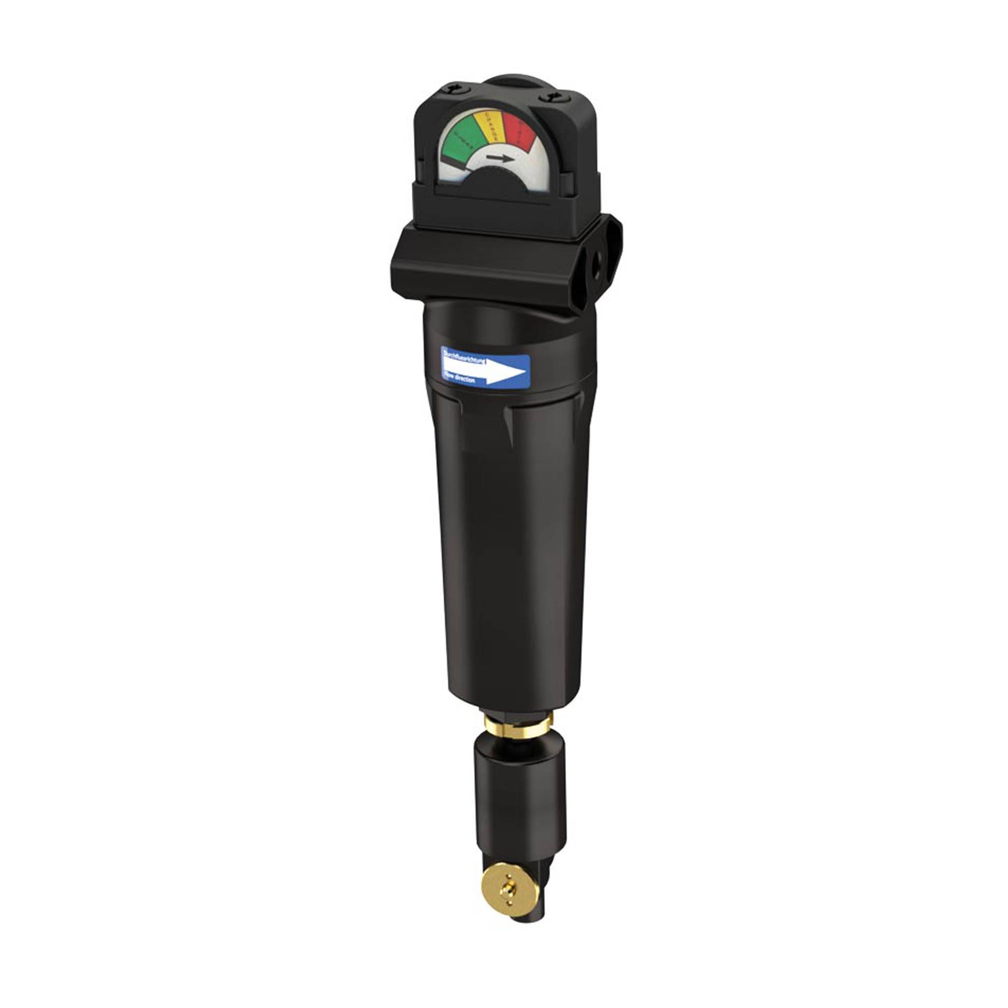Mikrofilter G1/4 mit Differenzdruckmanometer, 0,01 µm-0