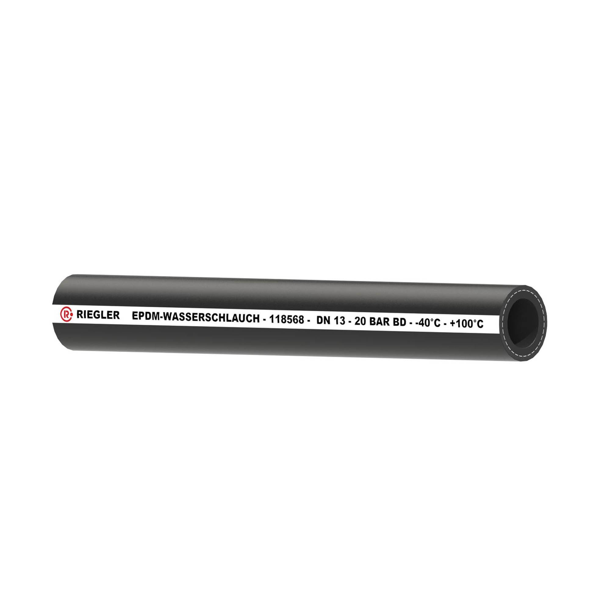 RIEGLER Industrieschlauch für Salz- und Heißwasser EPDM, schwarz, Temperaturb. -40 °C bis 100 °C, ø 20x13, PN max. 15/20-0