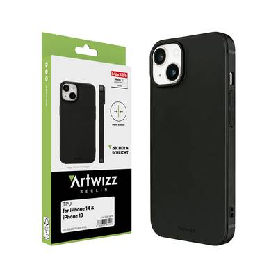 Artwizz TPU Case - Ultra dünne, elastische Schutzhülle mit matter Rückseite für iPhone 14, Schwarz