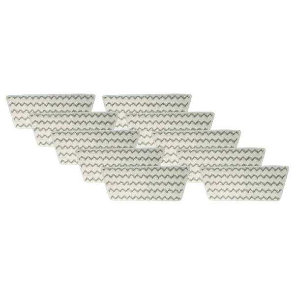 vhbw 10x Wischbezug kompatibel mit Vileda Steam XXL | Dampfreiniger, Dampmop - Mikrofaser Grau Weiß