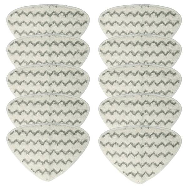 vhbw 10x Wischbezug Ersatz für Vileda 146576 | für Dampfreiniger, Dampfmop - Mikrofaser Grau Weiß