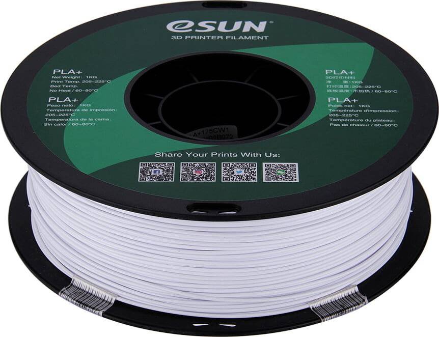 Esun PLA+ 1.75mm Cold White 1kg 3D Filament - Filament - Weiß-0