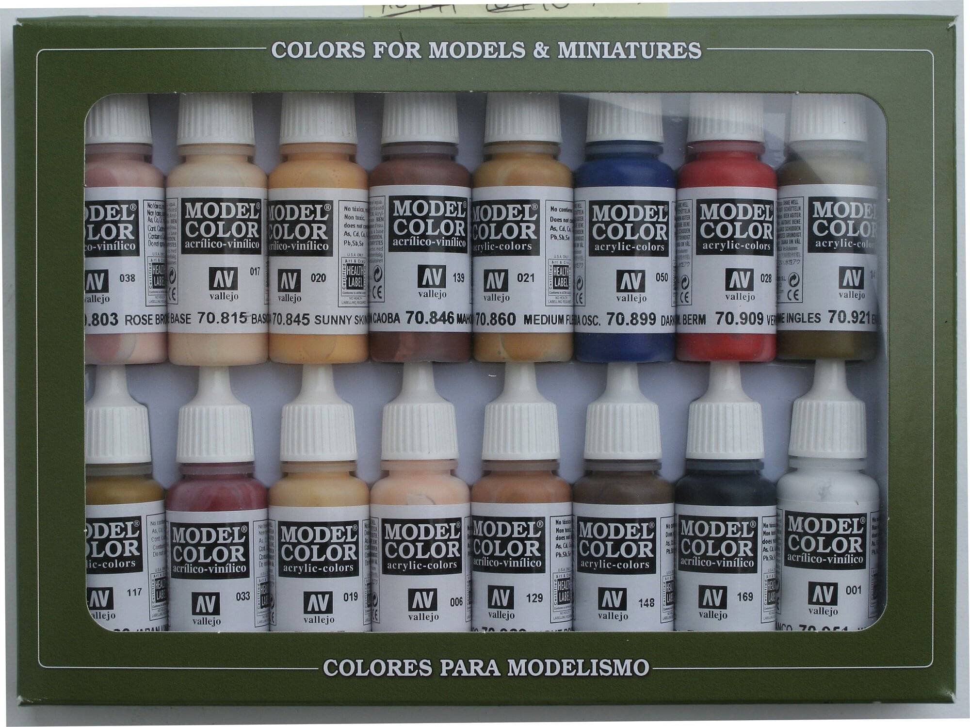 Vallejo Model Color Set Face/Skin Colours (16 Farben) - 1 Set-0