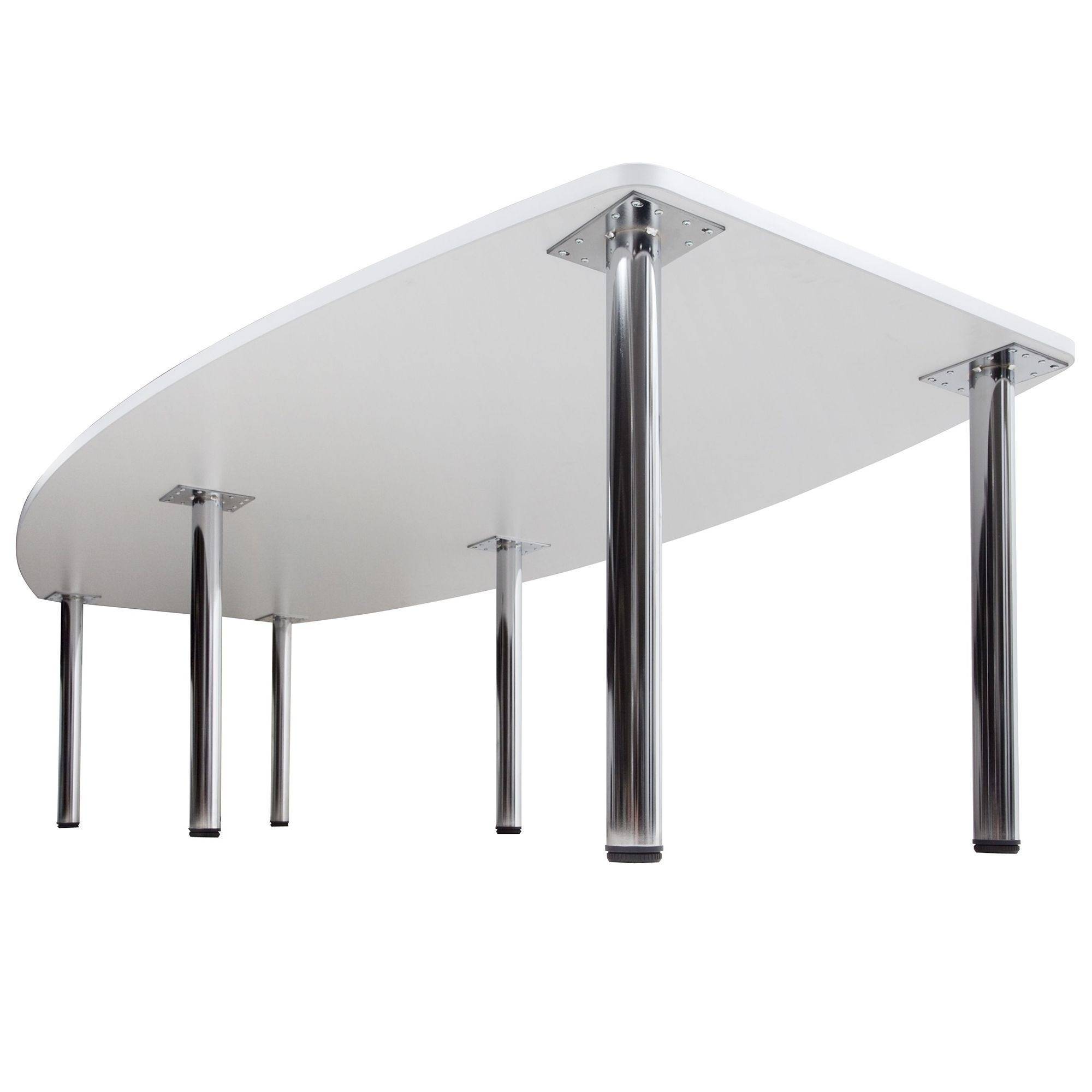 Hammerbacher Konferenztisch Katharina, 280 x 130/85 cm, mit Chromfüßen, grau-3
