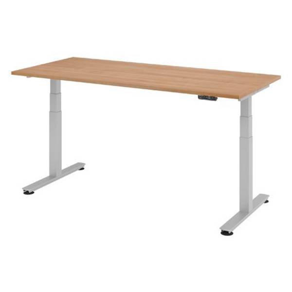 Hammerbacher Sitz-Steh-Tisch Katrin, 180 x 80cm, Memory-Schalter, verstellbar bis 127,0cm, nussbaum