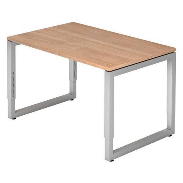 Hammerbacher Schreibtisch Ramona, 120 x 80 cm, höhenverstellbar von 65 bis 85 cm, nussbaum