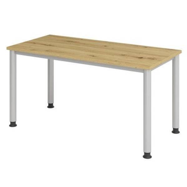 Hammerbacher Schreibtisch Homeoffice Mini, 140 x 67,2 cm, verstellbar von 68,5 bis 81 cm, asteiche