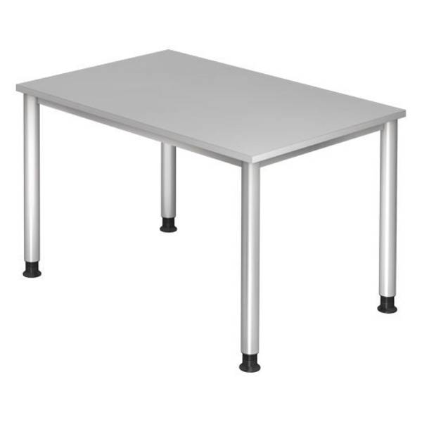 Hammerbacher Schreibtisch Hanna, 120 x 80 cm, höhenverstellbar von 68,5 bis 81 cm, grau