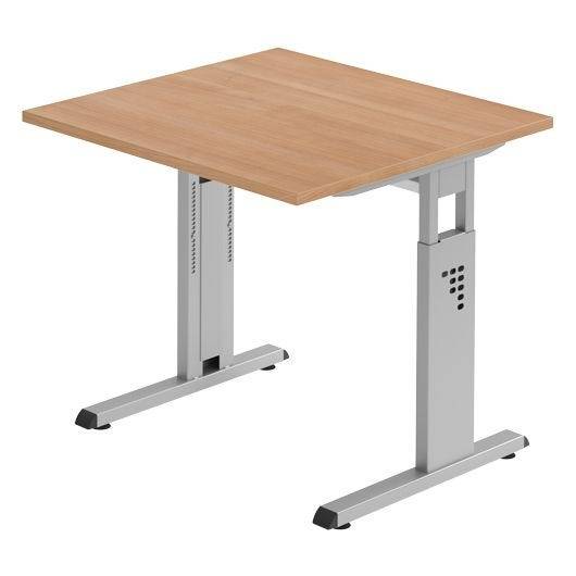 Hammerbacher Schreibtisch Mandy, 80 x 80 cm, höhenverstellbar von 65 bis 85 cm, nussbaum-0