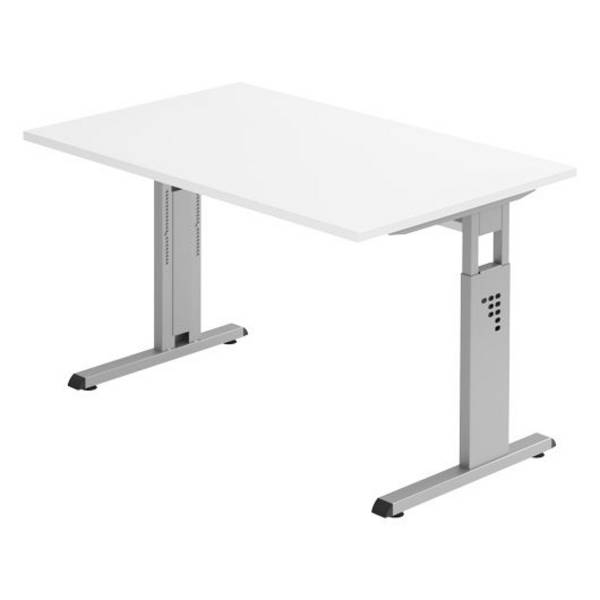 Hammerbacher Schreibtisch Mandy, 120 x 80 cm, höhenverstellbar von 65 bis 85 cm, weiß