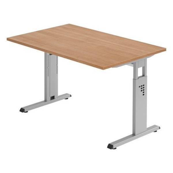 Hammerbacher Schreibtisch Mandy, 120 x 80 cm, höhenverstellbar von 65 bis 85 cm, nussbaum
