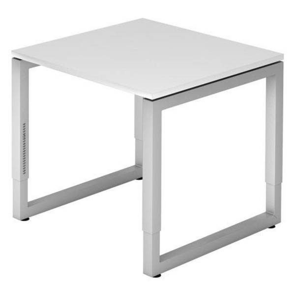 Hammerbacher Schreibtisch Ramona, 80 x 80 cm, höhenverstellbar von 65 bis 85 cm, weiß