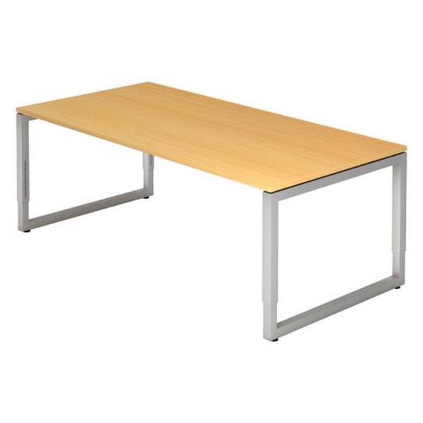 Hammerbacher Schreibtisch Ramona, 200 x 100 cm, höhenverstellbar von 65 bis 85 cm, buche