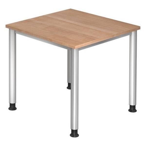 Hammerbacher Schreibtisch Hanna, 80 x 80 cm, höhenverstellbar von 68,5 bis 81 cm, nussbaum