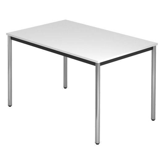 Hammerbacher Konferenztisch Daniela, 120 x 80 cm, mit Chromfüßen, weiß-0
