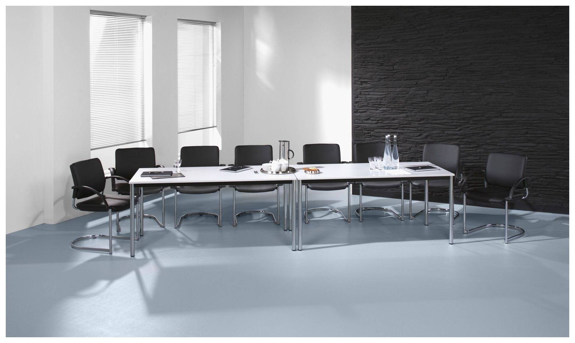 Hammerbacher Konferenztisch Daniela, 120 x 80 cm, mit Chromfüßen, weiß-4