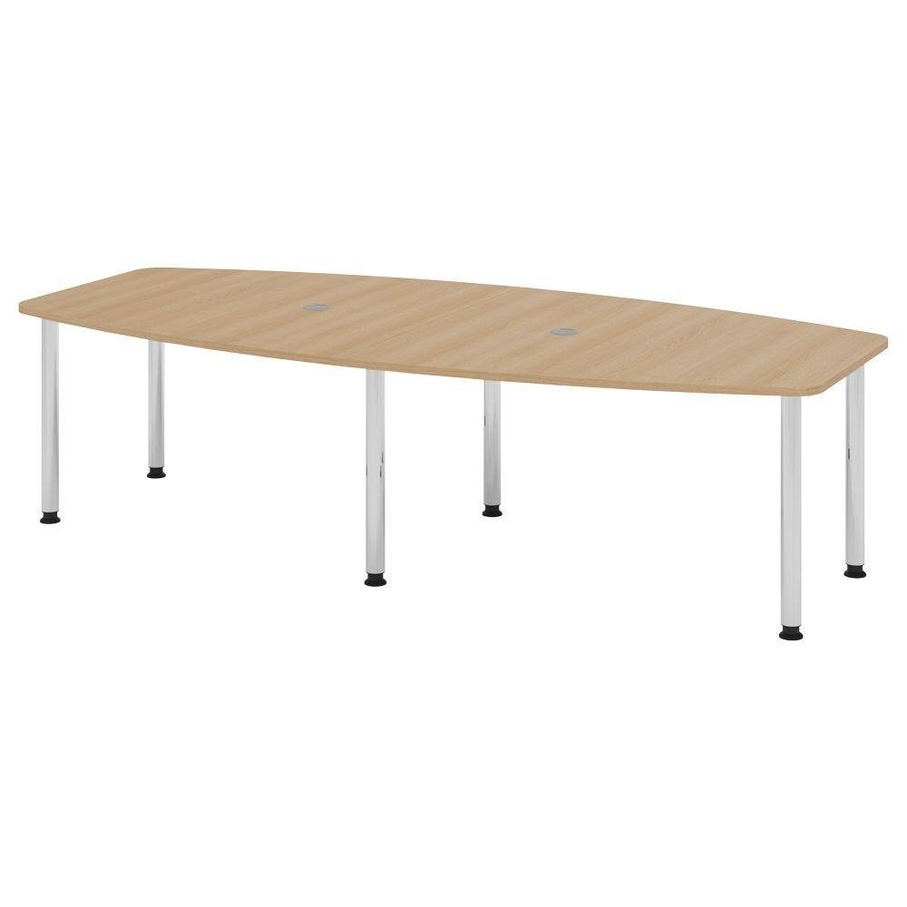 Hammerbacher Konferenztisch Katharina, 280 x 130/85 cm, mit Chromfüßen, eiche-0