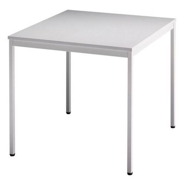 Hammerbacher Konferenztisch Vanessa, 80 x 80 cm, mit Vierkantrohr-Füßen, grau