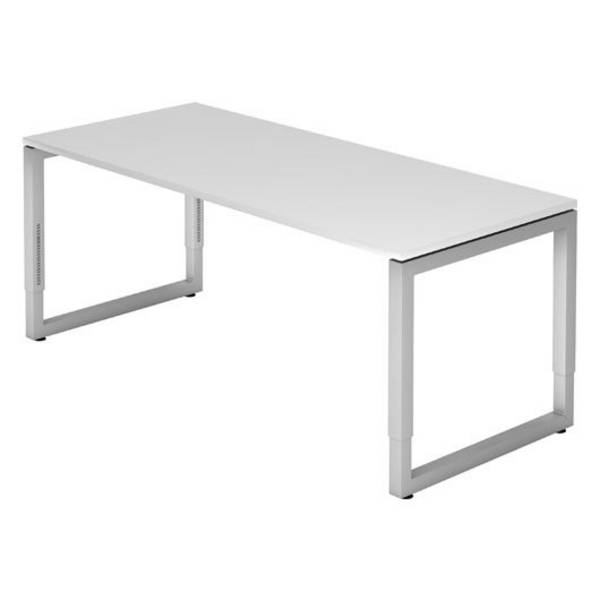 Hammerbacher Schreibtisch Ramona, 180 x 80 cm, höhenverstellbar von 65 bis 85 cm, weiß