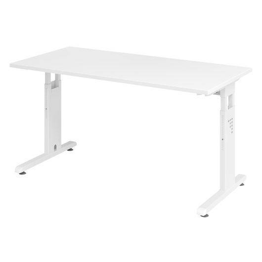 Hammerbacher Schreibtisch Homeoffice Comfort, 140 x 67,2 cm, verstellbar von 65 bis 85 cm, weiß-0