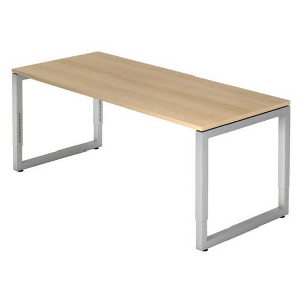 Hammerbacher Schreibtisch Ramona, 180 x 80 cm, höhenverstellbar von 65 bis 85 cm, eiche