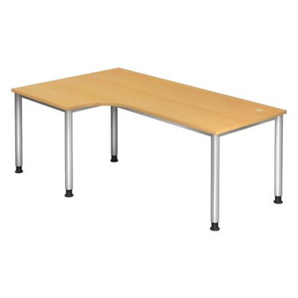 Hammerbacher Schreibtisch Hanna, 200 x 120 cm, höhenverstellbar von 68,5 bis 81 cm, buche