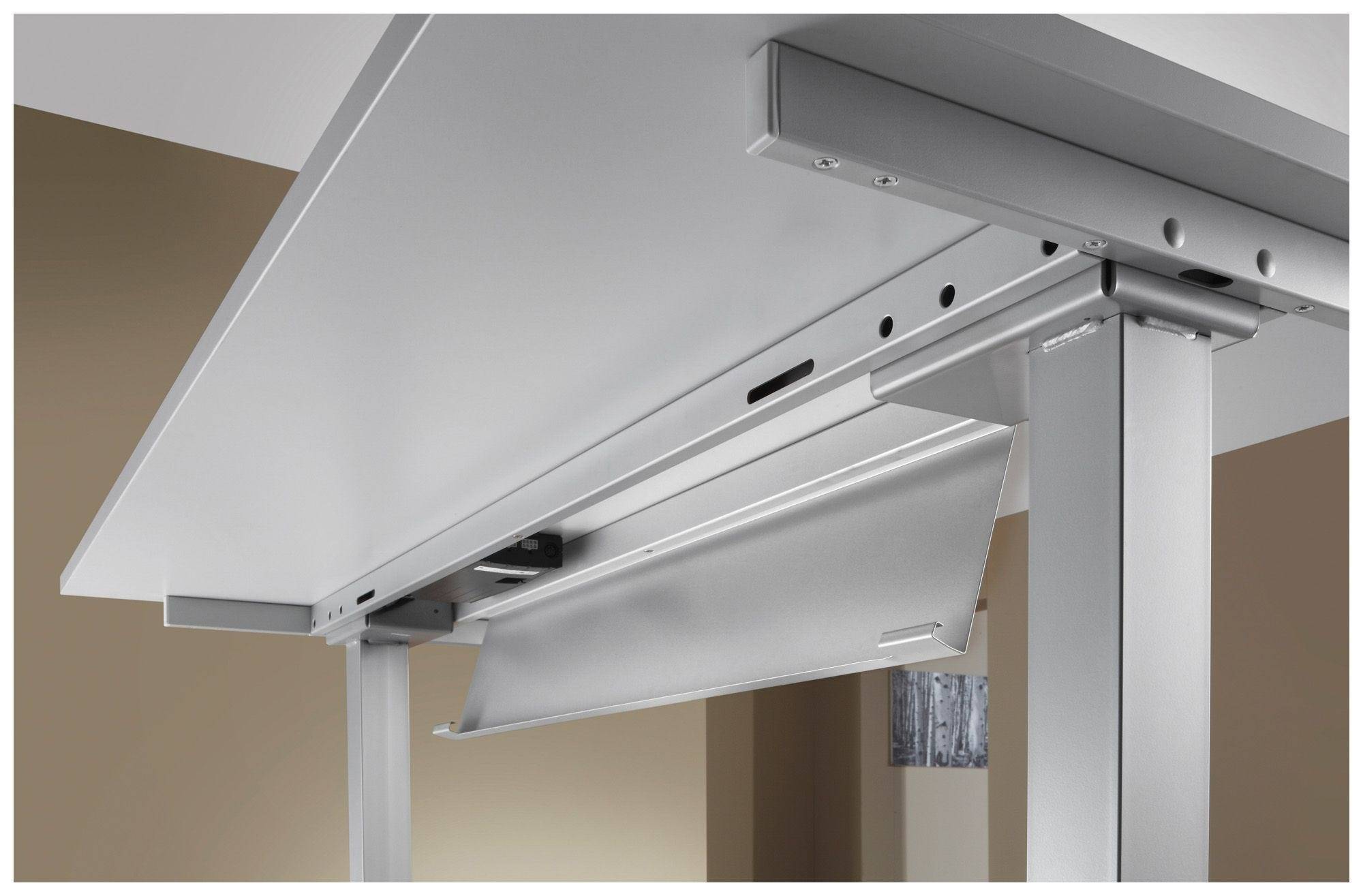 Hammerbacher Sitz-Steh-Tisch Katrin, 200 x 120cm, Memory-Schalter, verstellbar bis 127,0cm, weiß-4