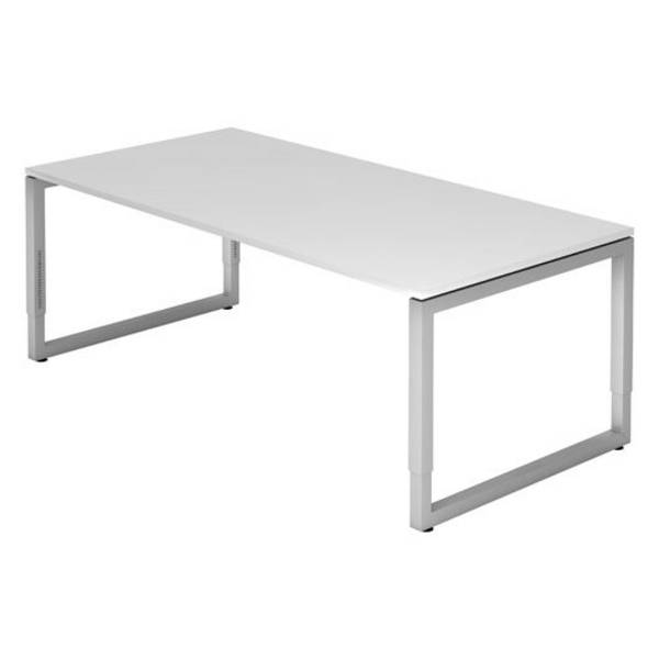 Hammerbacher Schreibtisch Ramona, 200 x 100 cm, höhenverstellbar von 65 bis 85 cm, weiß
