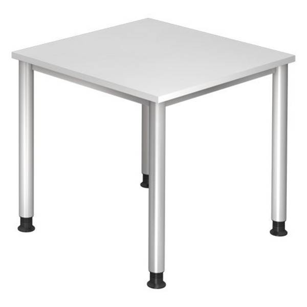 Hammerbacher Schreibtisch Hanna, 80 x 80 cm, höhenverstellbar von 68,5 bis 81 cm, weiß
