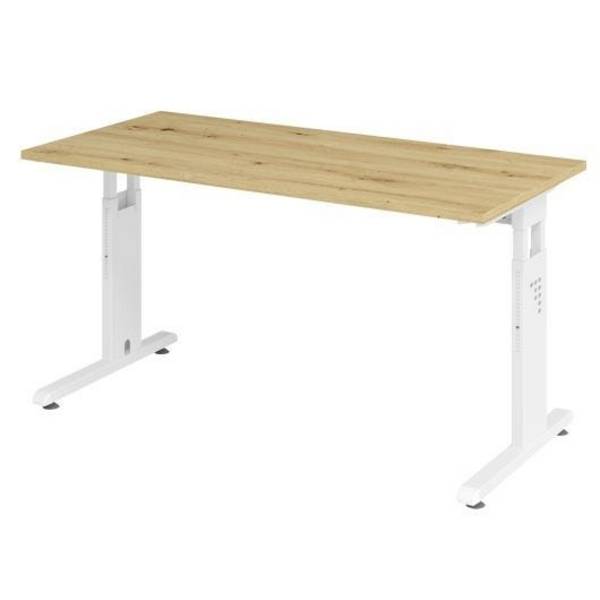Hammerbacher Schreibtisch Homeoffice Comfort, 140 x 67,2 cm, verstellbar von 65 bis 85 cm, asteiche