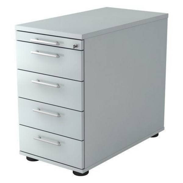 Hammerbacher Standcontainer Highline, 5 Schübe, 42,8 x 80 x 72 cm, grau