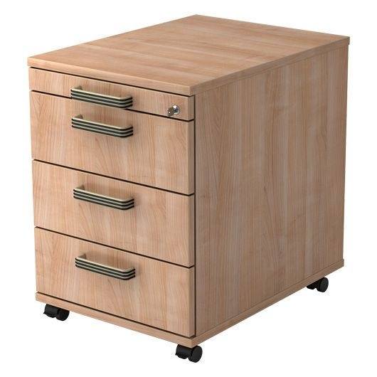 Hammerbacher Rollcontainer Securoline, 4 Schübe, 42,8 x 58 x 59 cm, nussbaum-0