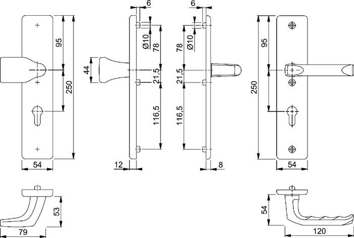 Schutzgarnitur London 78G/2221A/2440/113 Alu.F1 72mm 37-42mm HOPPE-2